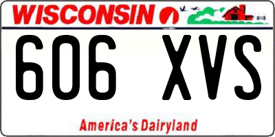 WI license plate 606XVS
