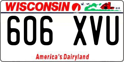 WI license plate 606XVU