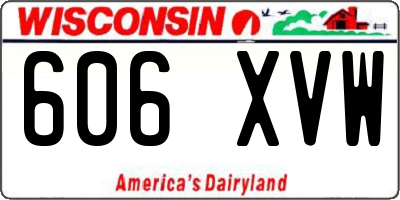 WI license plate 606XVW