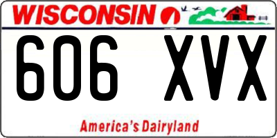 WI license plate 606XVX