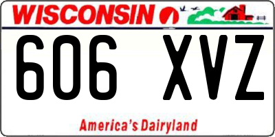 WI license plate 606XVZ