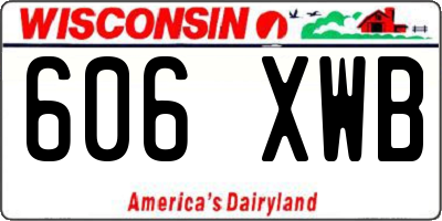 WI license plate 606XWB