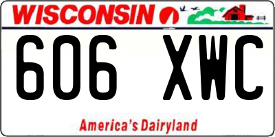 WI license plate 606XWC