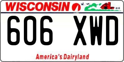 WI license plate 606XWD