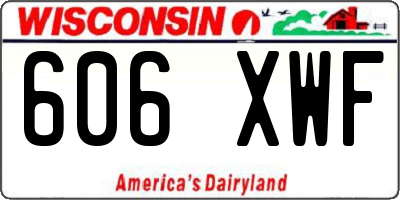 WI license plate 606XWF