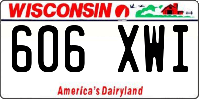 WI license plate 606XWI