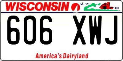 WI license plate 606XWJ