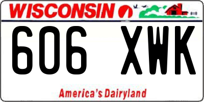WI license plate 606XWK
