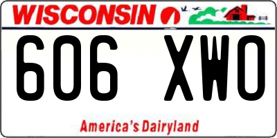 WI license plate 606XWO