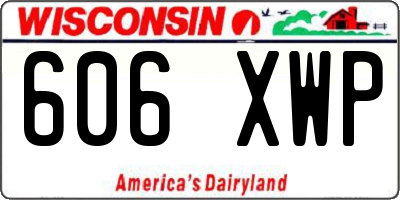 WI license plate 606XWP