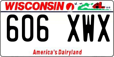 WI license plate 606XWX