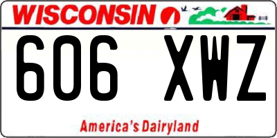 WI license plate 606XWZ