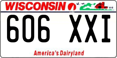 WI license plate 606XXI