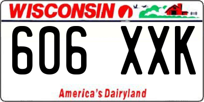 WI license plate 606XXK