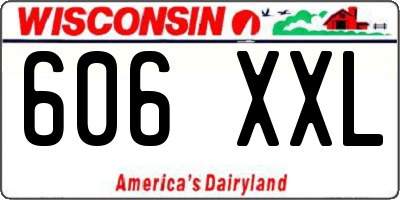 WI license plate 606XXL