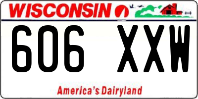 WI license plate 606XXW