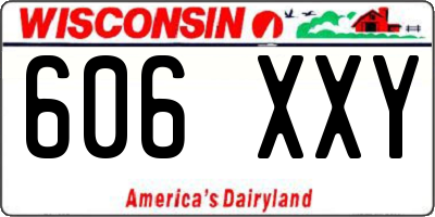 WI license plate 606XXY