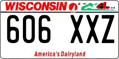 WI license plate 606XXZ