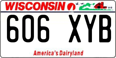 WI license plate 606XYB
