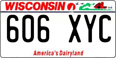 WI license plate 606XYC