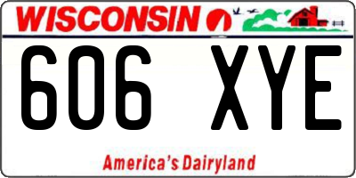 WI license plate 606XYE