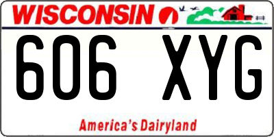 WI license plate 606XYG