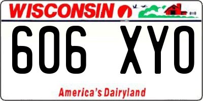 WI license plate 606XYO