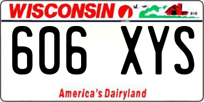 WI license plate 606XYS