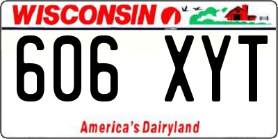 WI license plate 606XYT