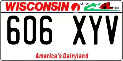 WI license plate 606XYV