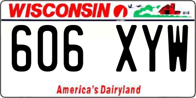 WI license plate 606XYW