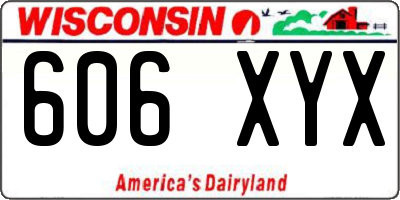 WI license plate 606XYX