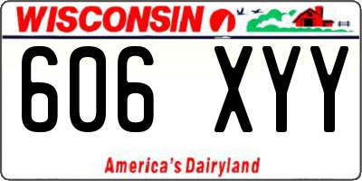 WI license plate 606XYY
