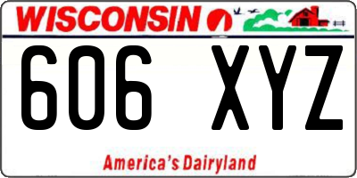 WI license plate 606XYZ