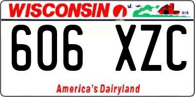WI license plate 606XZC