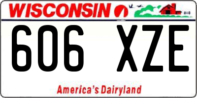 WI license plate 606XZE