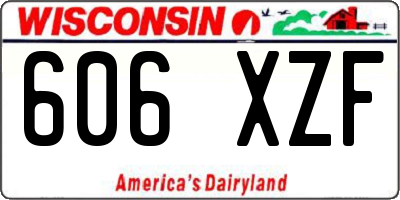 WI license plate 606XZF