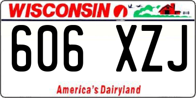 WI license plate 606XZJ