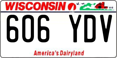 WI license plate 606YDV