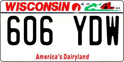 WI license plate 606YDW