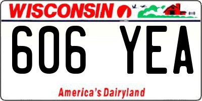 WI license plate 606YEA