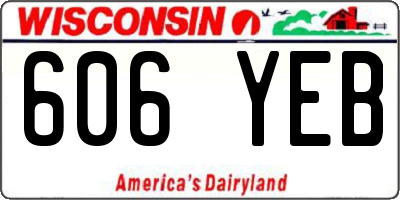 WI license plate 606YEB