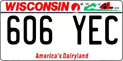 WI license plate 606YEC