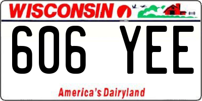 WI license plate 606YEE