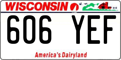 WI license plate 606YEF