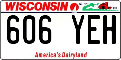 WI license plate 606YEH