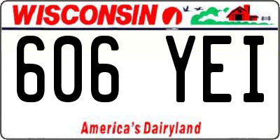 WI license plate 606YEI