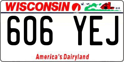 WI license plate 606YEJ