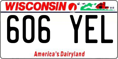 WI license plate 606YEL