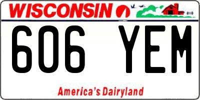 WI license plate 606YEM